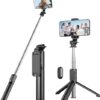 R1 Selfie Stick Tripod with Detachable Wireless Remote - 4-in-1 Extendable Portable Bluetooth Selfie Stick & Phone Tripod Stand Compatible with GoPro, iPhone, Samsung, Huawei & More