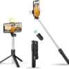 R1s Bluetooth Selfie Sticks with Remote and Selfie Light, 3-in-1 Multifunctional Selfie Stick Tripod Stand Mobile Stand Compatible with All Phones (Black)